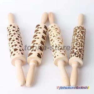 木麺棒 ローリングピン クッキー エンボスローラー ビスケット お菓子