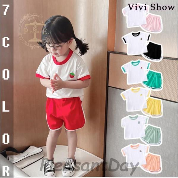 子供服 セットアップ 夏 韓国子供服 女の子 ジュニア キッズ 上下セット 2点セット 半袖 Tシャ...