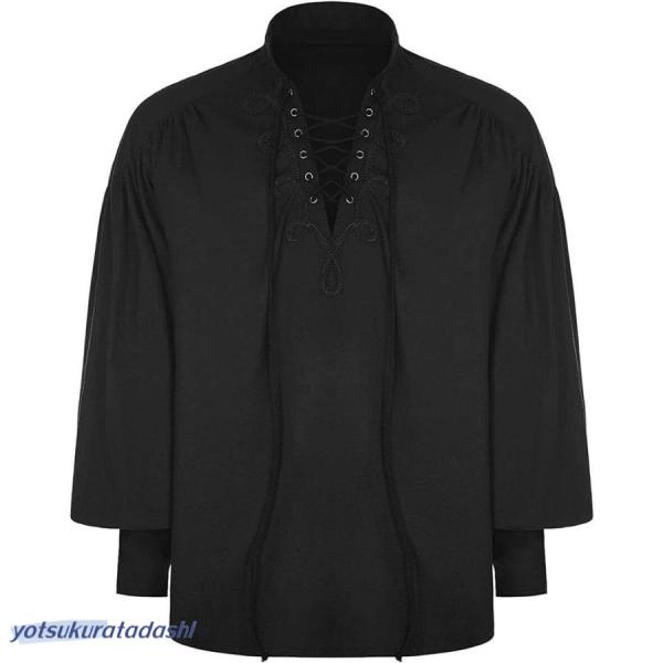 中世ヨーロッパ 衣装 メンズ 海賊シャツ 吸血鬼 ルネッサンス ビクトリア朝 スチームパンク ゴシッ...