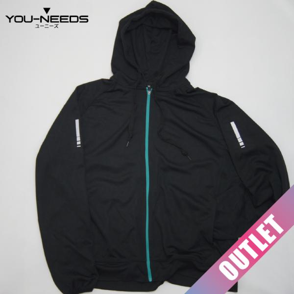 アウトレット 早い者勝ち メンズUVカットパーカー M 吸汗速乾加工 反射プリント 裏無し キャンプ...