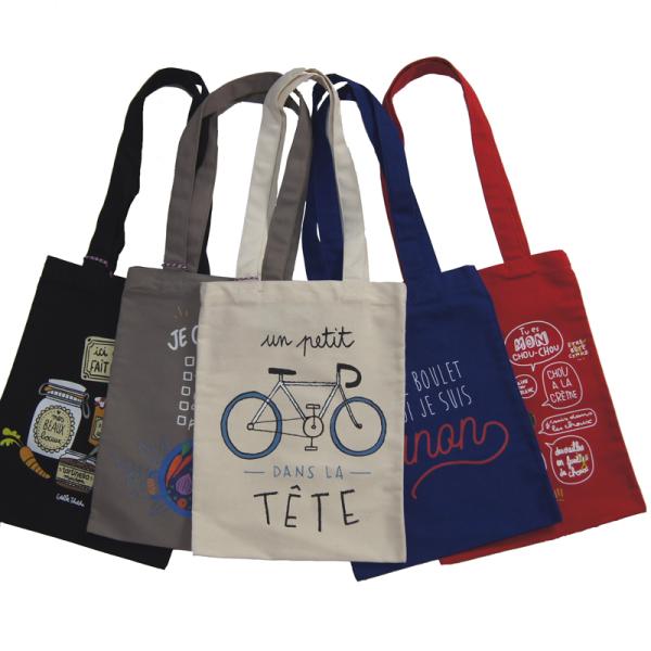 トートバッグ フランス製 小さ目 かわいい おしゃれ プリント メール便対応商品