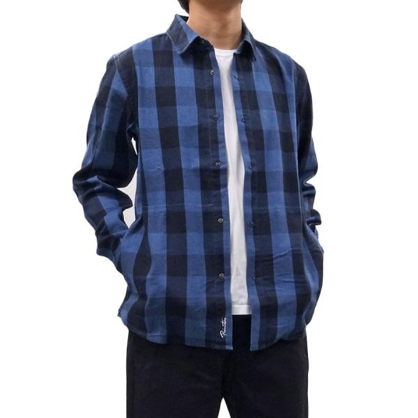 PRIMITIVE プリミティブ シャツジャケット チェック柄 INDIGO CHECK L/S S...