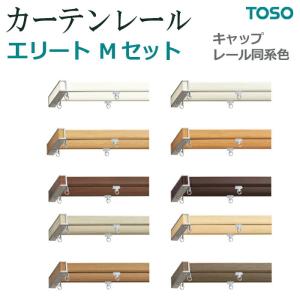 トーソー カーテンレール 約 182cm エリート Mセット キャップ レールと同色 ダブル 正面付 天井付 サイズカットOK 色選べる ポイント利用 爆買