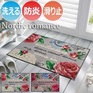 玄関マット 洗える マット キッチンマット 屋内外 速乾性 約50×75cm F009A-F013A Nordic Romance ノルディックロマンス (R) wash+dry ウォッシュドライ｜youai