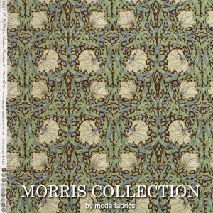 モリス柄 生地 手芸 花柄 モダ・ファブリックス 切売り (10cmあたり) 約幅110cm 10センチ単位 シーチング生地 ピンパネル 8365-16 (Y) ピンパーネル ベージュ