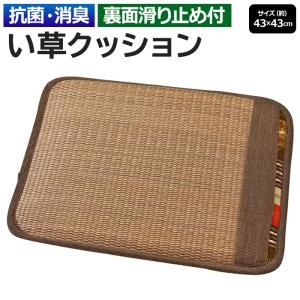 い草 シート クッション 椅子 イ草 座布団 薄型 夏用 滑り止め 蒸れない イス用 防カビ 抗菌 消臭 ブラウン 和風 約43×43cm 与那国 い草シートクッション (O)