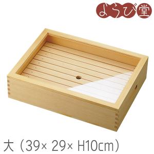 ネタ箱 大 かぶせ蓋・目皿・ステンレスバット付 44.5x32.7xH11.7cm EX