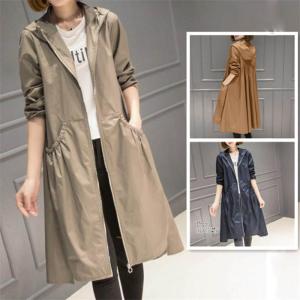 トレンチコート レディース 春 スプリングコート 長袖 フード付き ライトアウター ジャケット コート カジュアル 大きいサイズ 通勤 Ol オフィス Cd Bl 0122 Youdear 通販 Yahoo ショッピング