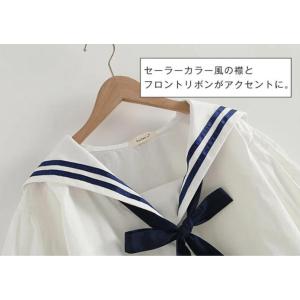 セーラーカラー シャツ ブラウス レディース ...の詳細画像3