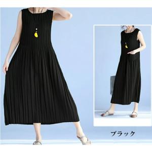 ワンピース プリーツマキシ プリーツロング丈 ...の詳細画像3