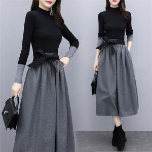 即納 ワンピース レディース 40代 きれいめ 秋冬 セットアップ 長袖