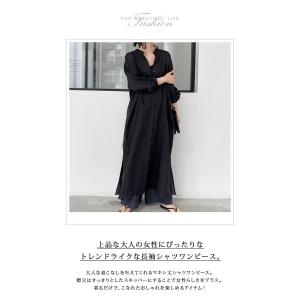ワンピース レディース 秋 冬 秋冬 黒 シャ...の詳細画像1