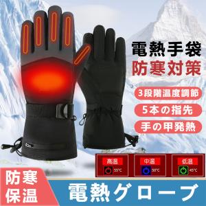 電熱グローブ 電熱手袋 3段階温度調節 バッテリー付き