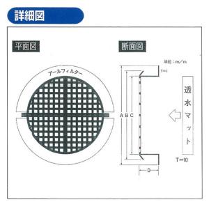 水抜きパイプ用フィルター、アールフィルター65...の詳細画像5