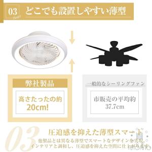 シーリングファンライト ファン付き照明 首振り...の詳細画像4