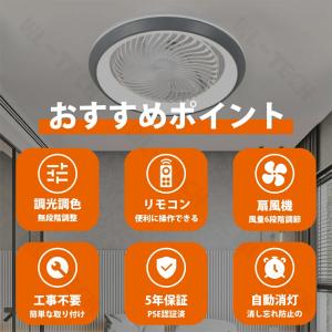 シーリングファンライト 首振り led DCモ...の詳細画像1