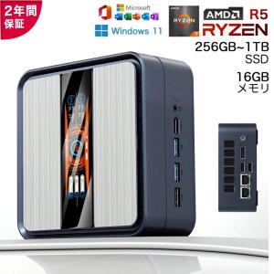 ミニPC 新品 minipc Windows11 Pro office付き【 AMD Ryzen5 6600U 】最大4.50GHz メモリ 16GB SSD 256GB~1TB 4K 3画面出力 2.5GbpsLAN WiFi5/6 HDMI Type-C