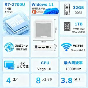 ミニPC 新品 Windows11 ミニパソコ...の詳細画像3