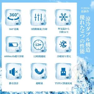 ネッククーラー 首掛け扇風機 半導体冷却 羽な...の詳細画像2