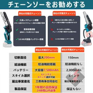 チェーンソー 充電式 6/8インチ ハンディ ...の詳細画像3