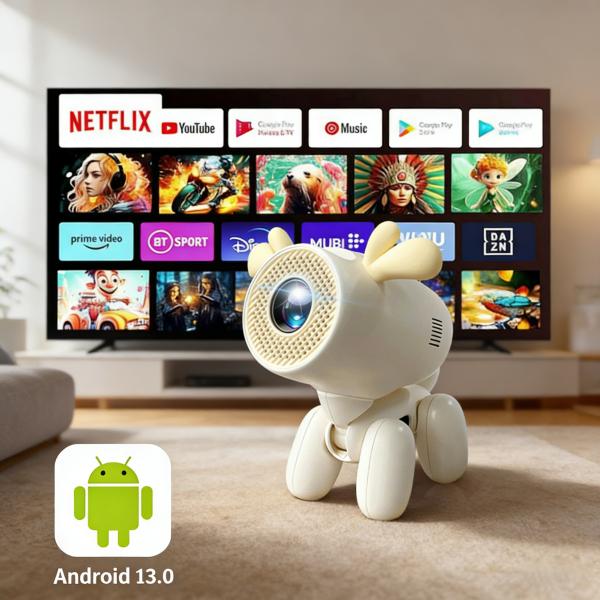 プロジェクター 軽量 本体 家庭用 天井投影 小型 天井投影 135°回転 4K対応 wifi6 自...