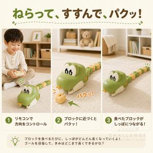ラジコンカー パクパクワニ リモコン ブロック...の詳細画像1
