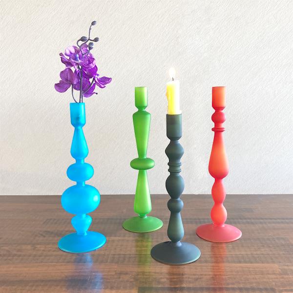 一輪挿し フラワーベース 花瓶 キャンドルホルダー ガラス Lサイズ