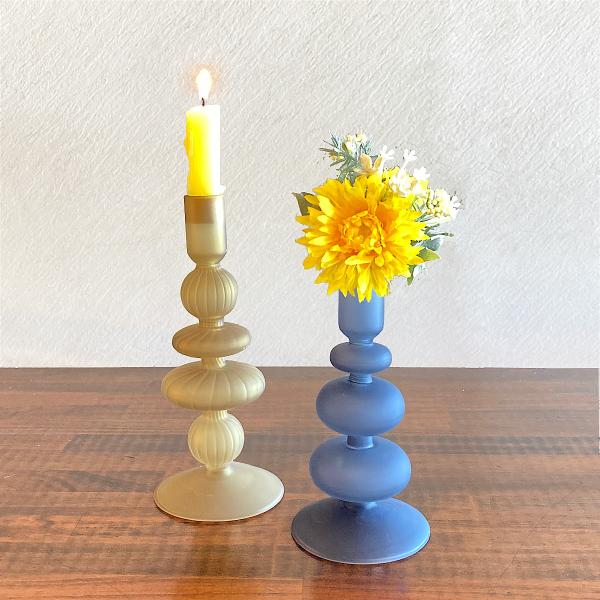 一輪挿し フラワーベース 花瓶 キャンドルホルダー ガラス Mサイズ