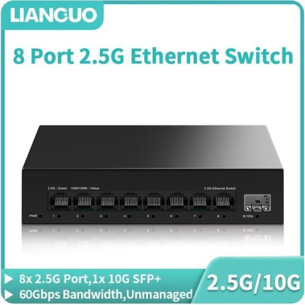 2.5GBASE-T 8ポート&amp;10G SFP+ 1ポート搭載アンマネージド スイッチングハブ LG...