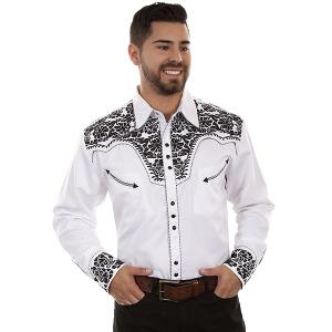 ウエスタンシャツ フローラル刺繍 ステージ衣装 ロカビリー カントリー