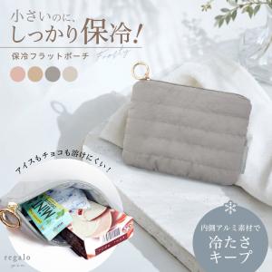 保冷ポーチ 小さめ ミニ お菓子 アイス お出かけ 溶けにくい コスメ 薄型 アルミ素材 撥水 フロスティポーチ フラットポーチ regalo piu