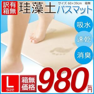 【訳有特価品】Lサイズ　珪藻土バスマット　速乾足拭きマット　約60×40cm　箱なし　レギュラーサイズ (bath-keisoudo-hakonasi-l)
