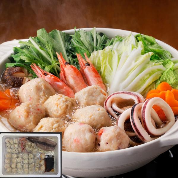 北海道 海鮮つみれ鍋 Dセット(かに入,えび入,とりごぼう８,たこ入×12、海老×6、帆立×3、いか...