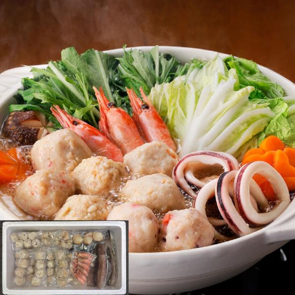 北海道 海鮮つみれ鍋 Fセット(かに入,えび入,とりごぼう,たこ入×12,海老×6、帆立×3、いか×...