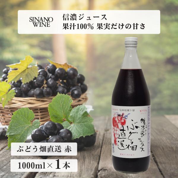 ぶどうジュース 赤 コンコード 長野 瓶 醸造家のジュース ぶどう畑直送 信濃ワイン 1000ml×...