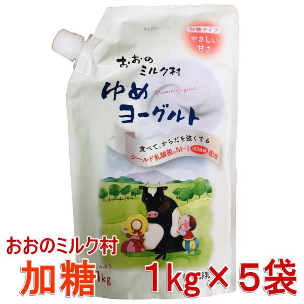 ヨーグルト ヨーグルトギフト おおのミルク工房 ゆめヨーグルト ( 加糖 1kg × 5袋 )  岩...
