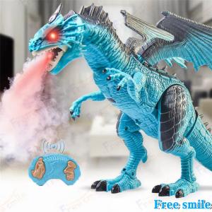 恐竜 リモコンと電気スプレードラゴン 霧吐く 26x45x12cm ドラゴン玩具 ラジコンドラゴン フィギュア 特大 竜 龍 置物 鳴く 迫力 ジュラ紀 ジュラシック 白亜紀