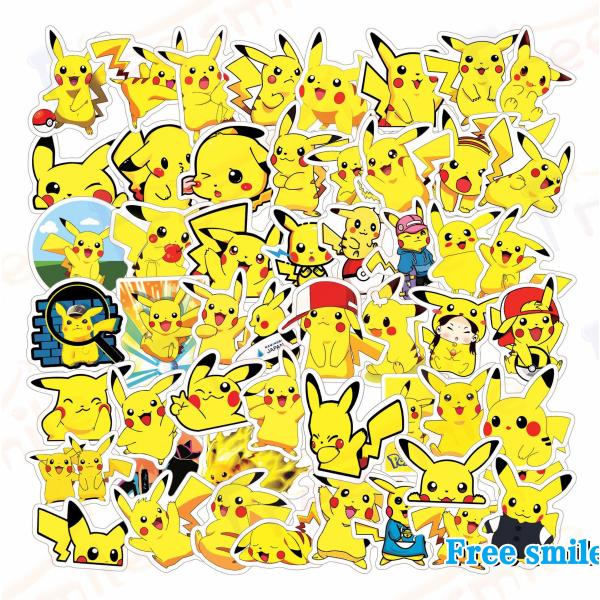 可愛いピカチュ シール ピカチュ ステッカー 50枚セット Cute Pikachu シール 防水 ...