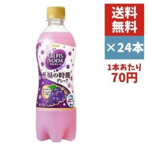 アサヒ カルピスソーダ 至福の時間グレープ 500ml 24本(1ケース)　送料無料