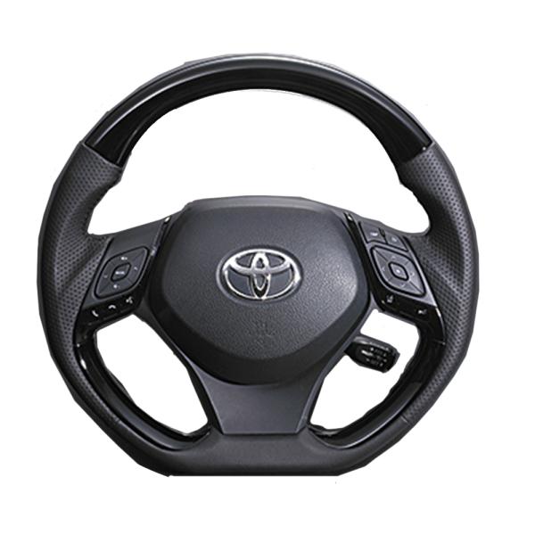 (ピアノブラック) D型 ガングリップタイプ デザインステアリング TYPEIII C-HR ZYX...