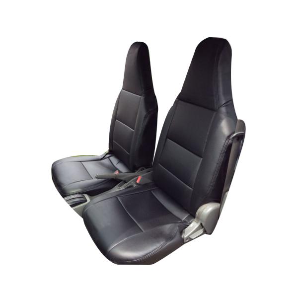(ブラックレザー) Azur 機能性シートカバー フロント用 運転席助手席セット ミニキャブ MiE...