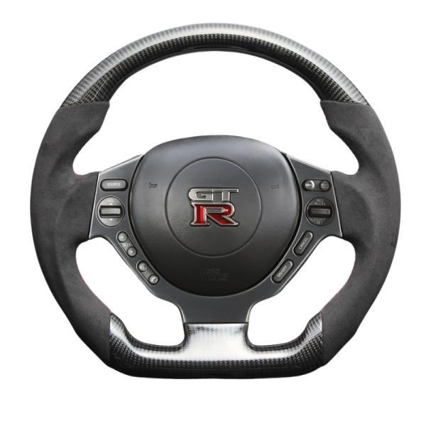 最上位モデル (艶ありリアルカーボン× アルカンターBK×レッドステッチ) 純正交換ガングリップステ...