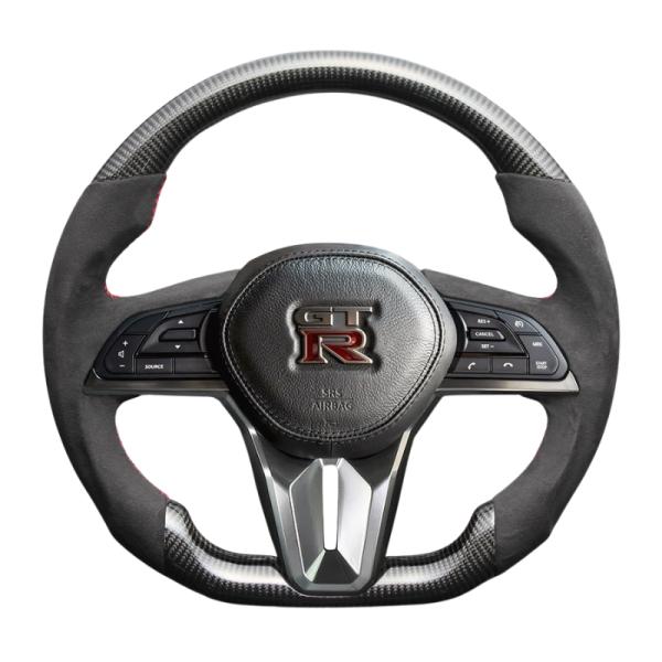 最上位モデル (艶ありリアルカーボン× アルカンターBK×レッドステッチ) 純正交換ガングリップステ...