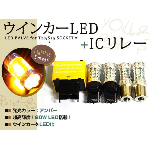 MK21S系 パレット T20 S25 80W LED ウィンカー 8ピン ICリレー