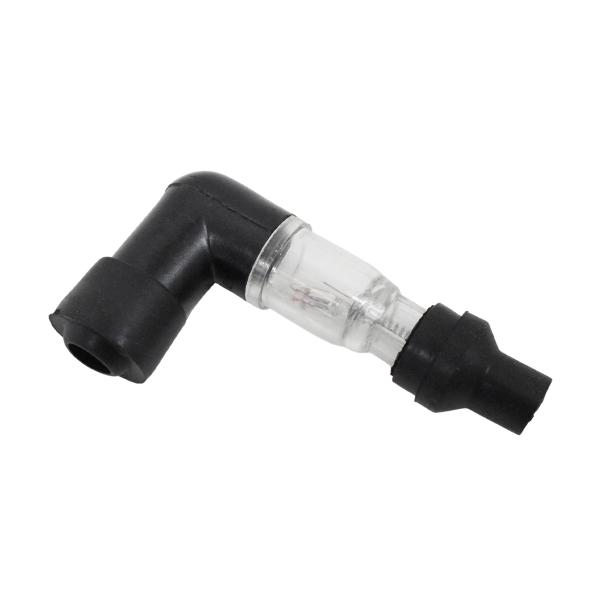 光るプラグキャップ プラグコード バイク用 クリア L型90度 ドレスアップライト 光る機能 抜群の...