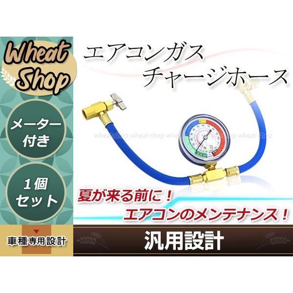 簡易 エアコン メーター付き チャージングホース R134a用 メーター付きで安心 ガスチャージ ガ...