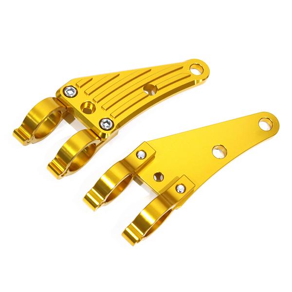 アルミ ヘッドライトステーゴールド 41mm 41φ 41パイ XJR400 GSX400 アルミ ...