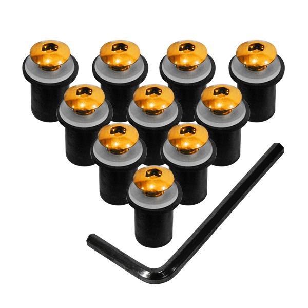 スクリーンボルト 5mm ゴールド 金 GSX1300R隼 ハヤブサ GSX-R1000 GSX-R...