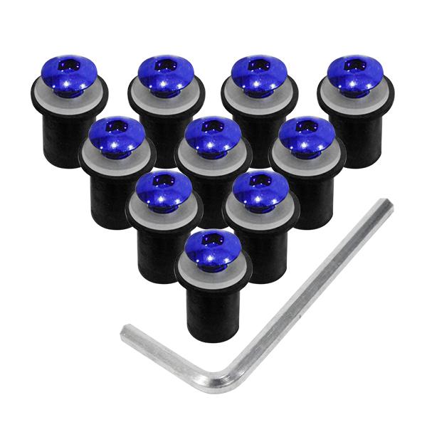 スクリーンボルト 5mm ブルー 青 GSX1300R隼 ハヤブサ GSX-R1000 GSX-R6...