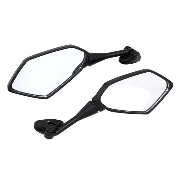 カウリングミラー バックミラー ブラック 黒 スクエア 左右セット バイク ZX-type ZX タ...
